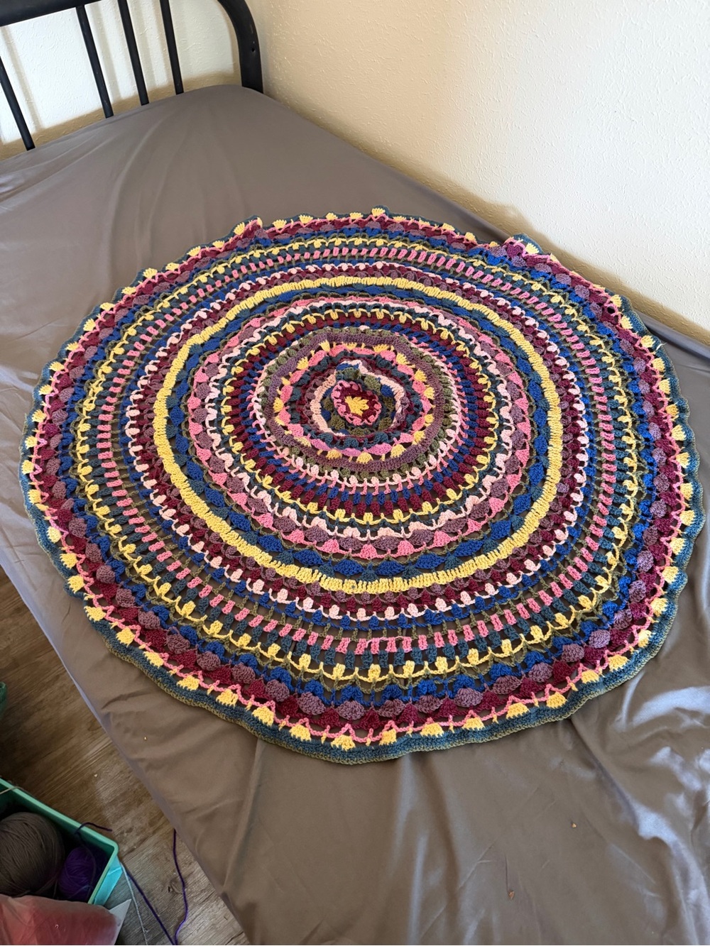 Handmade Mandela crochet throw